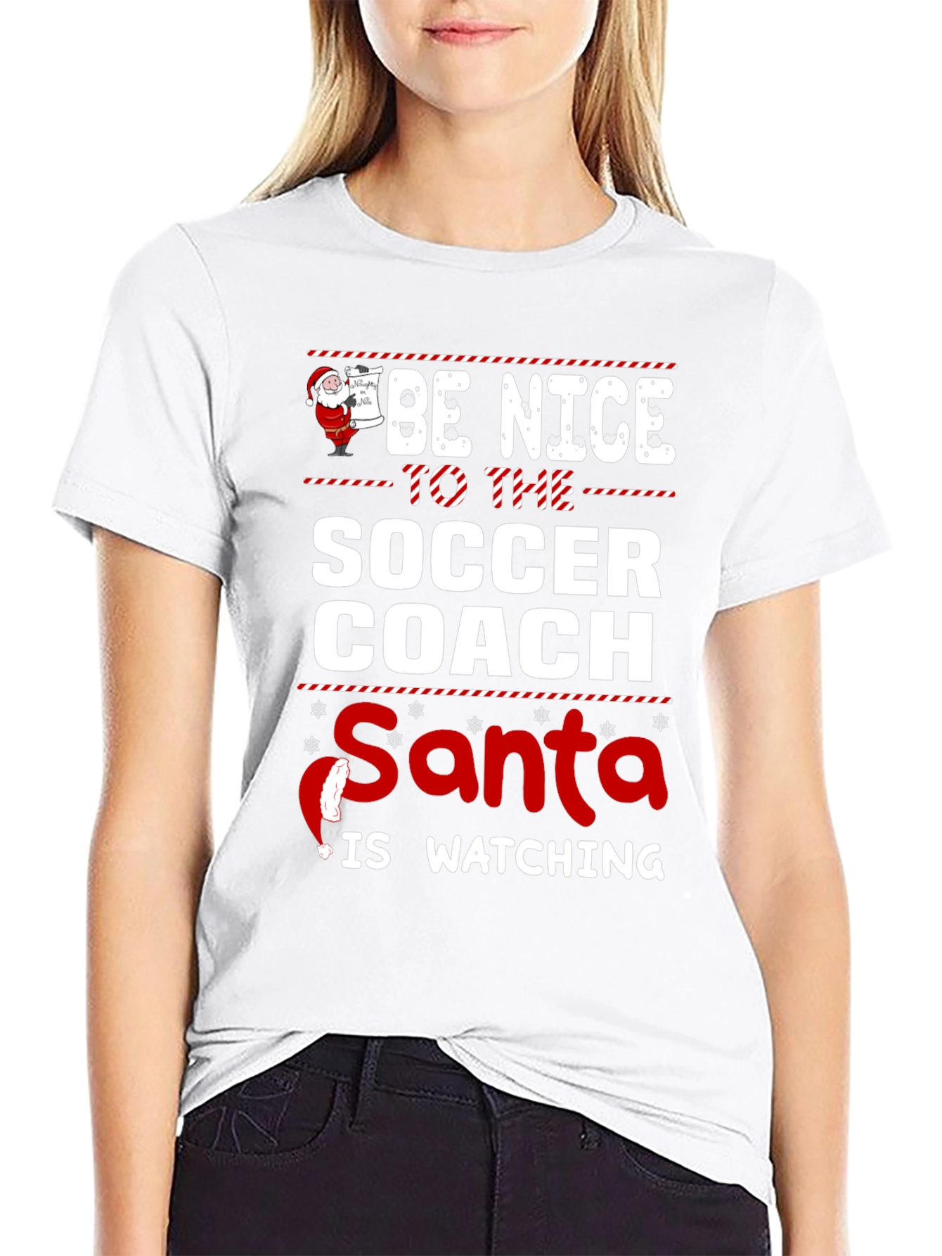 Funny Soccer Coach Santa Christmas T-Shirt