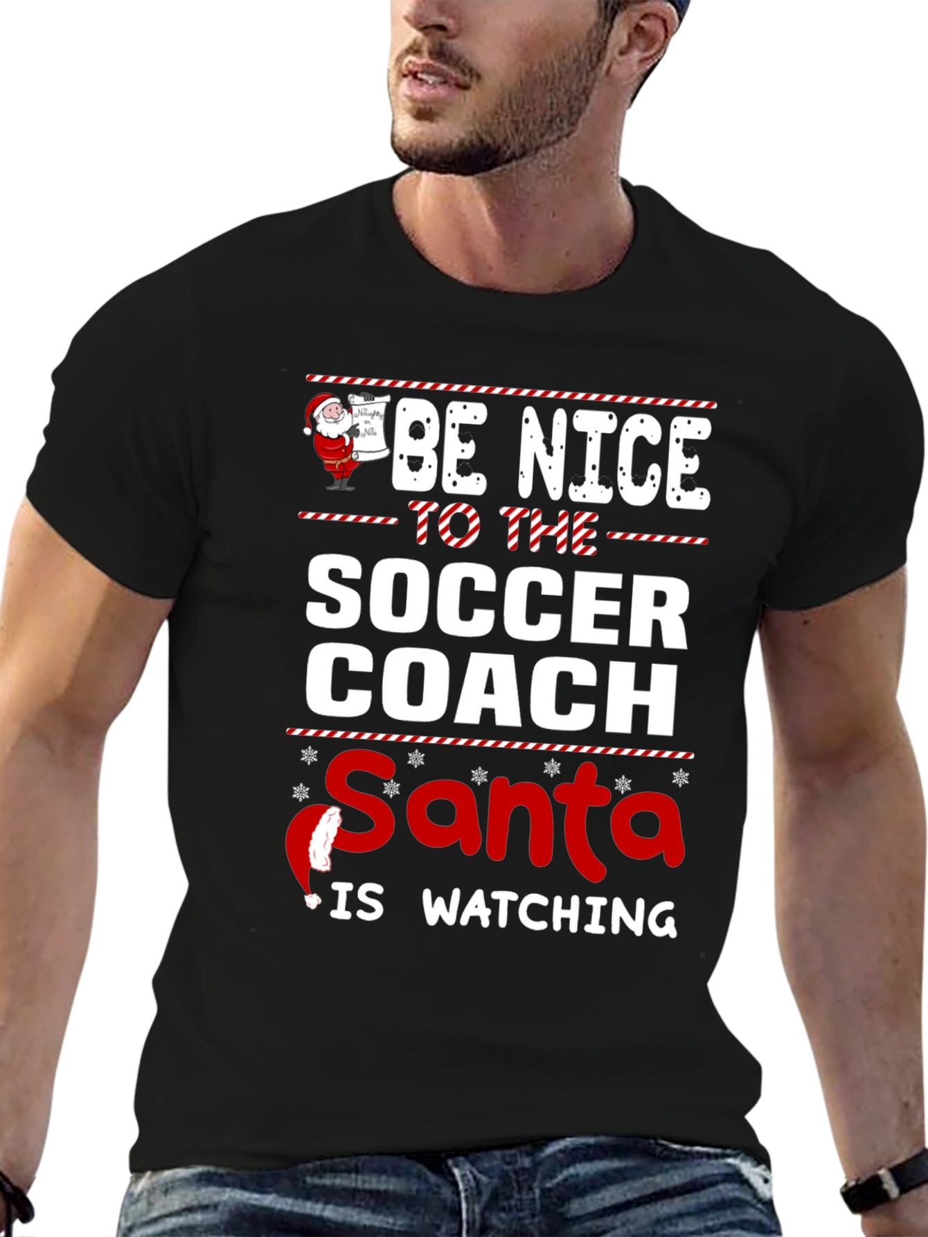 Funny Soccer Coach Santa Christmas T-Shirt