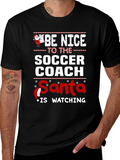 Funny Soccer Coach Santa Christmas T-Shirt