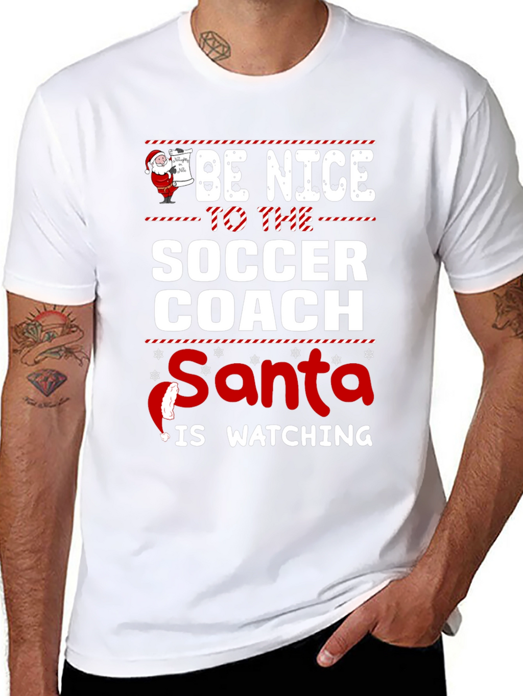 Funny Soccer Coach Santa Christmas T-Shirt