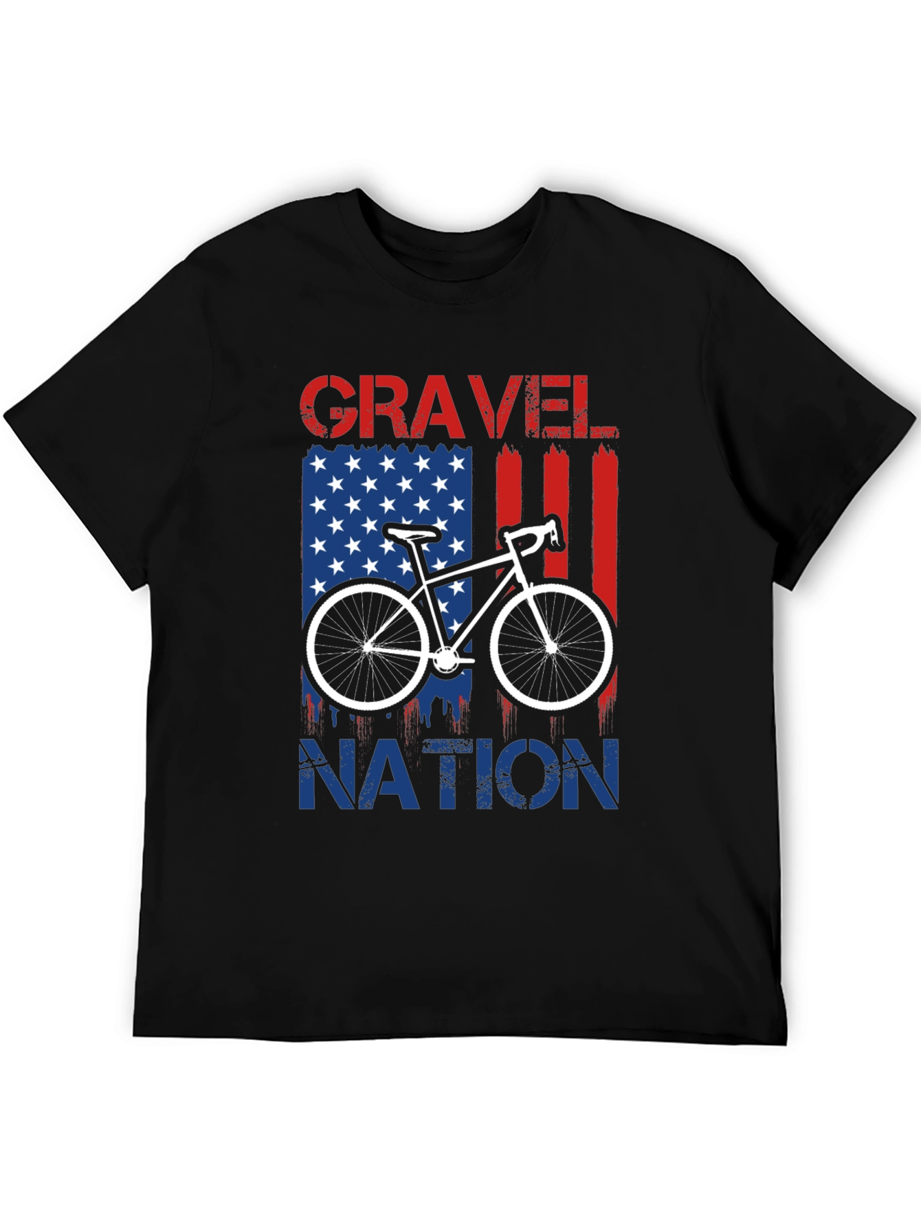 Gravel Nation Cycling T-Shirt - American Flag