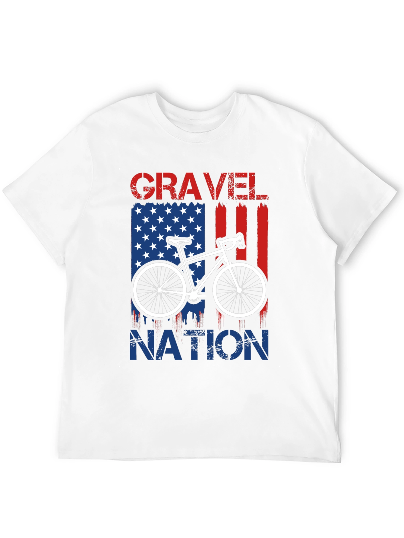 Gravel Nation Cycling T-Shirt - American Flag