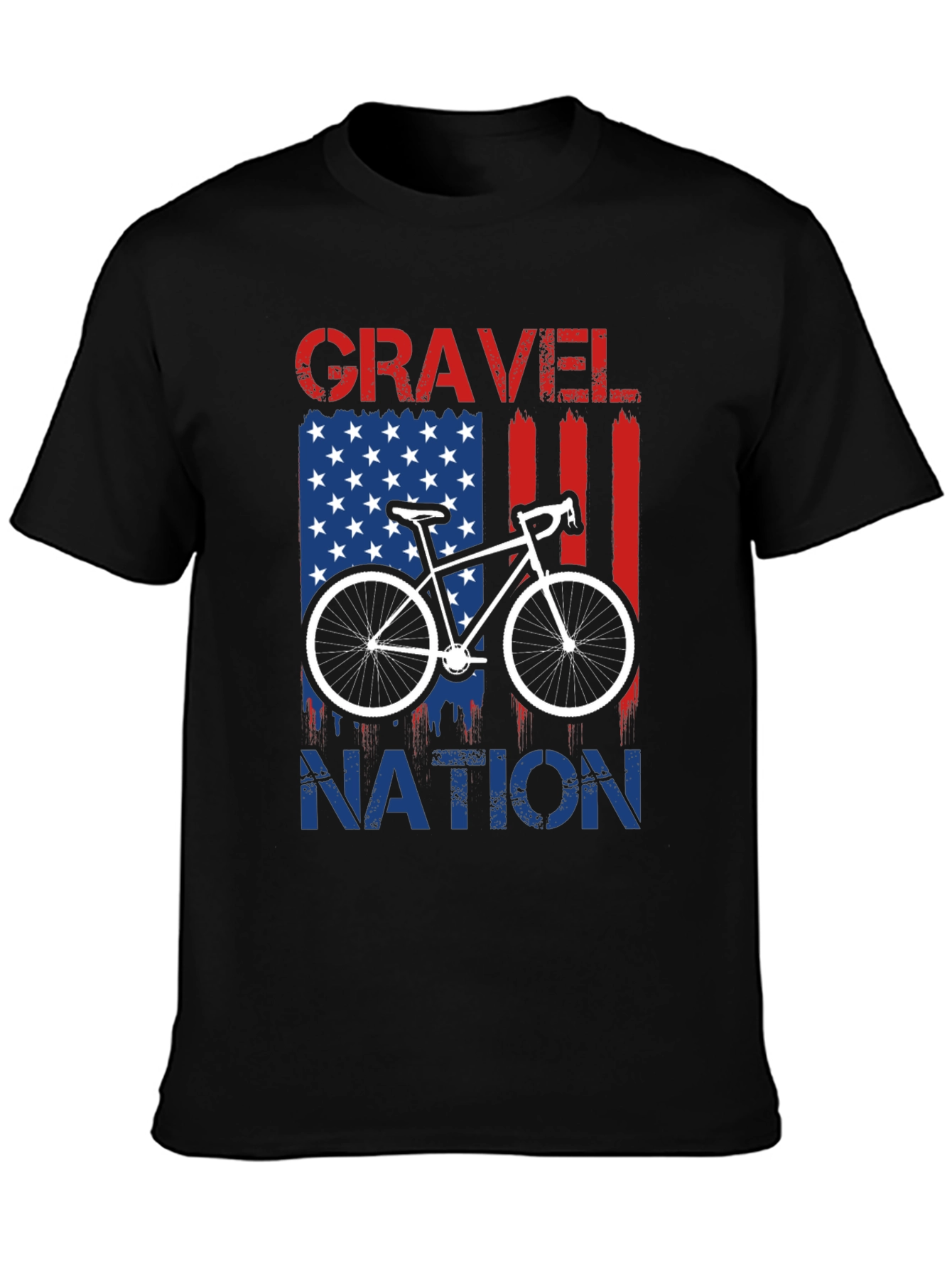 Gravel Nation Cycling T-Shirt - American Flag
