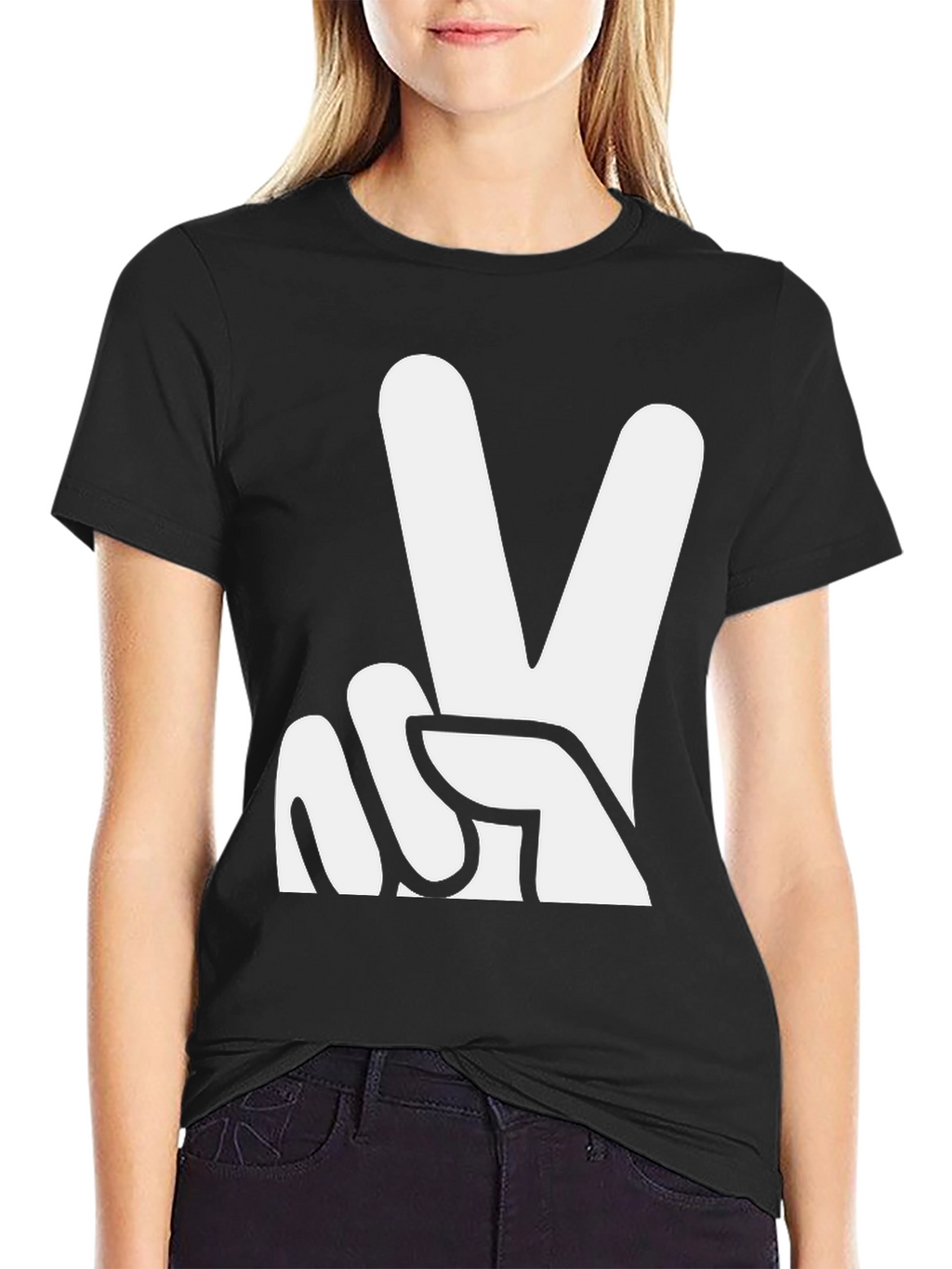 Peace Sign Graphic Tee - Black T-Shirt
