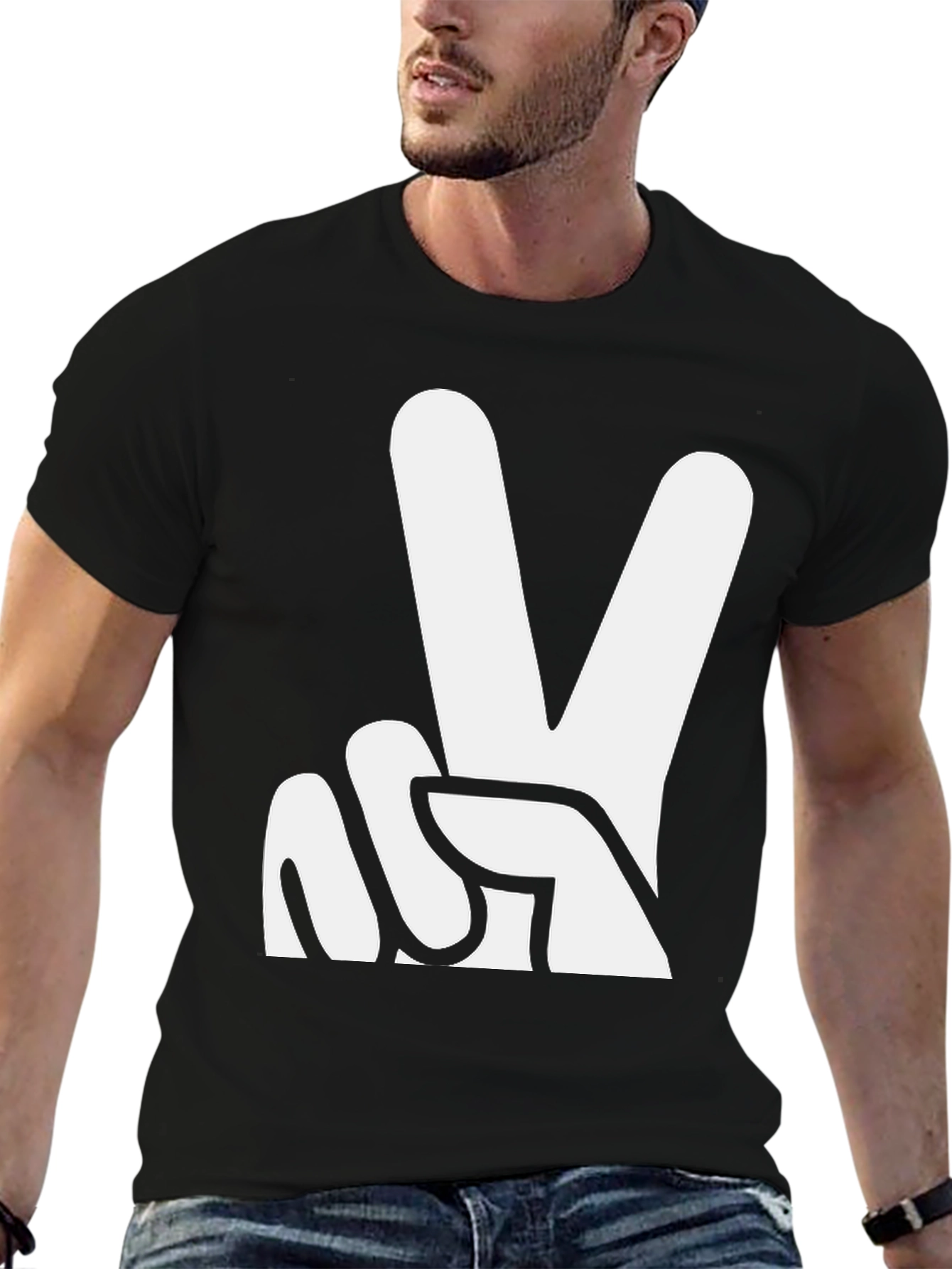 Peace Sign Graphic Tee - Black T-Shirt