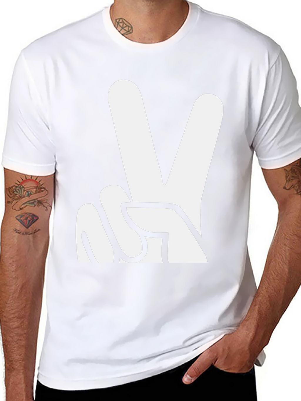 Peace Sign Graphic Tee - Black T-Shirt