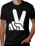 Peace Sign Graphic Tee - Black T-Shirt