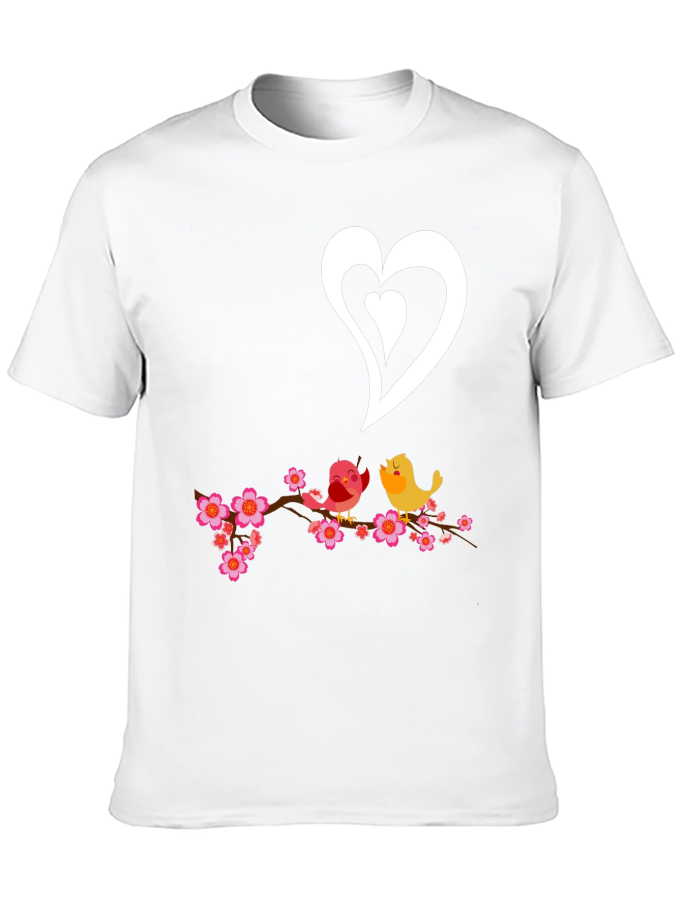 Love Birds Graphic Tee - Black Cotton T-Shirt