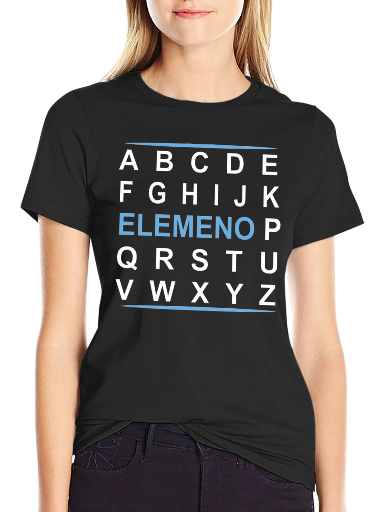 Alphabet Block T-Shirt - Black Cotton Tee