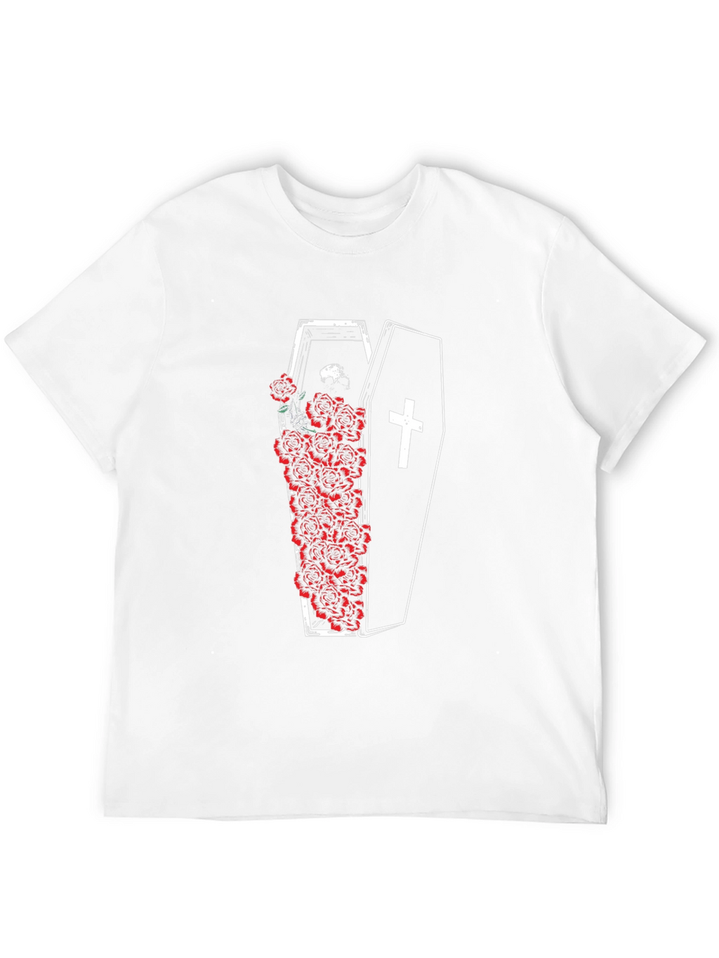 Coffin & Roses Graphic Tee - Unisex Black T-Shirt