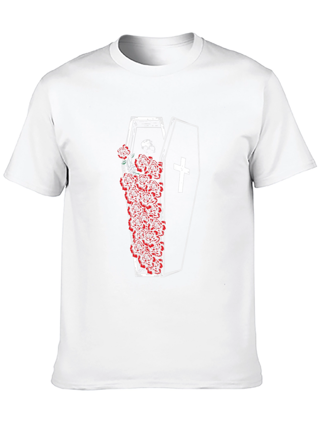 Coffin & Roses Graphic Tee - Unisex Black T-Shirt