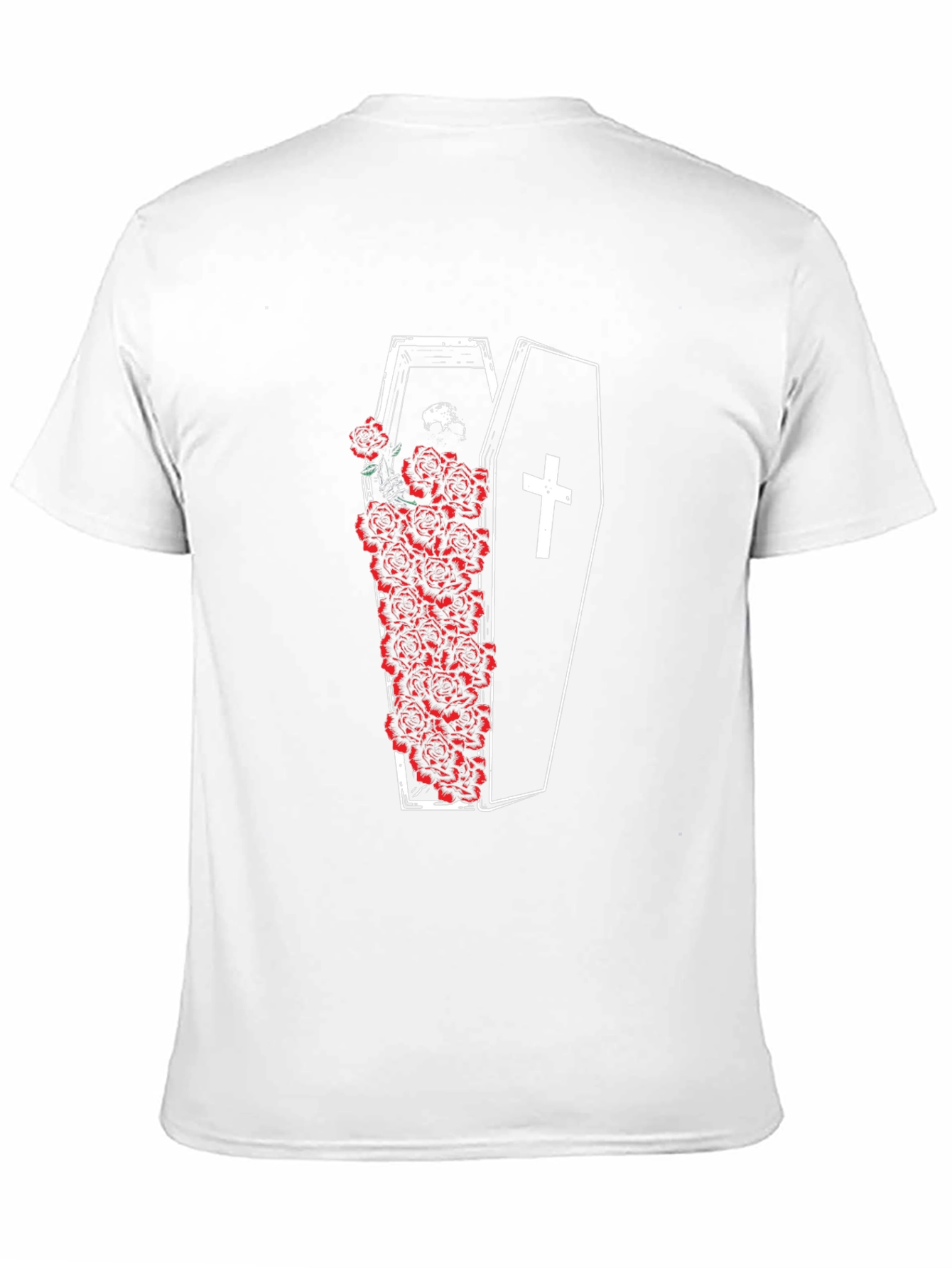 Coffin & Roses Graphic Tee - Unisex Black T-Shirt