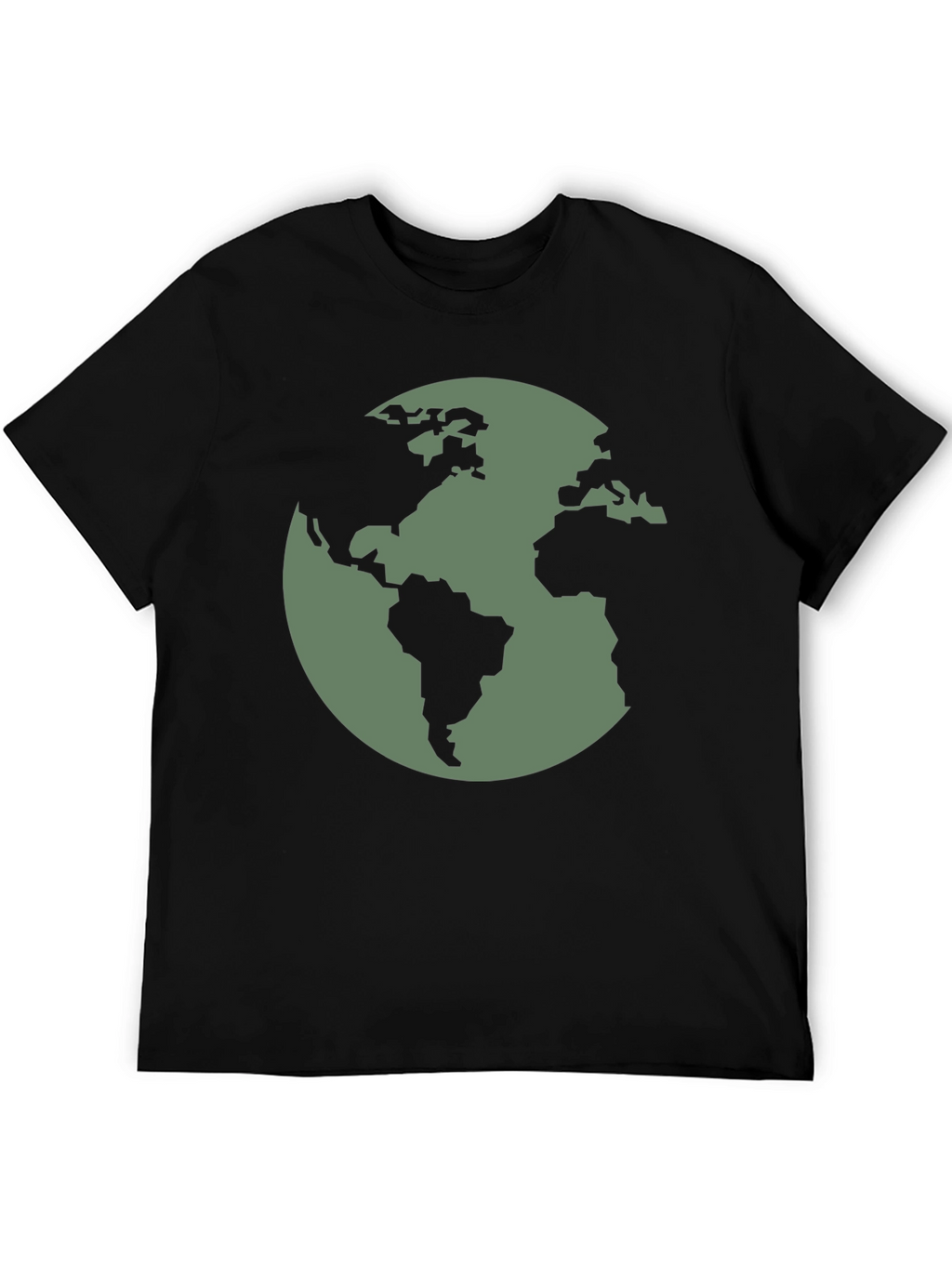 Earth Graphic Tee - Black Cotton T-Shirt