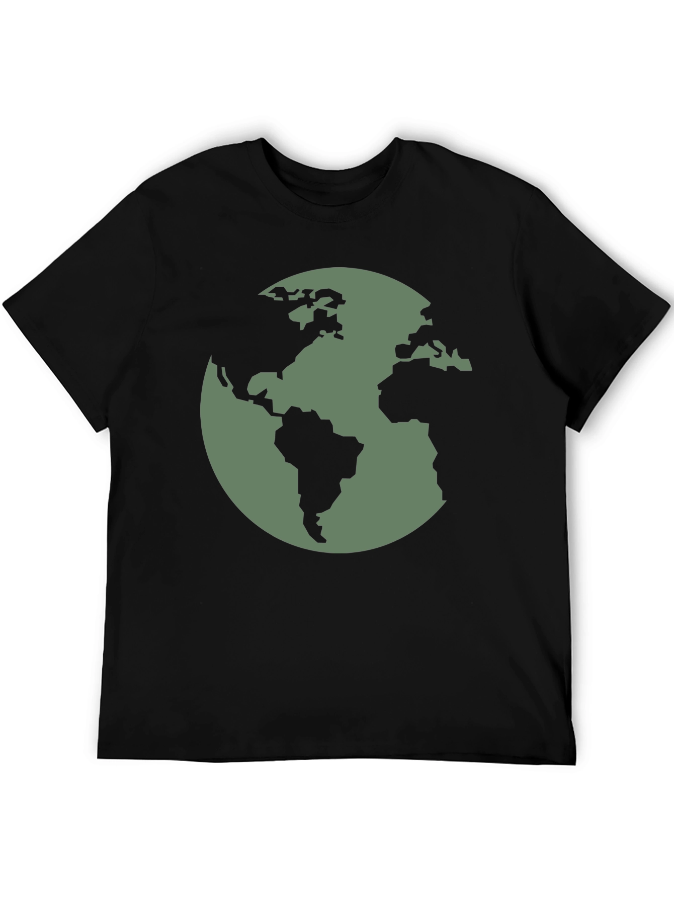 Earth Graphic Tee - Black Cotton T-Shirt