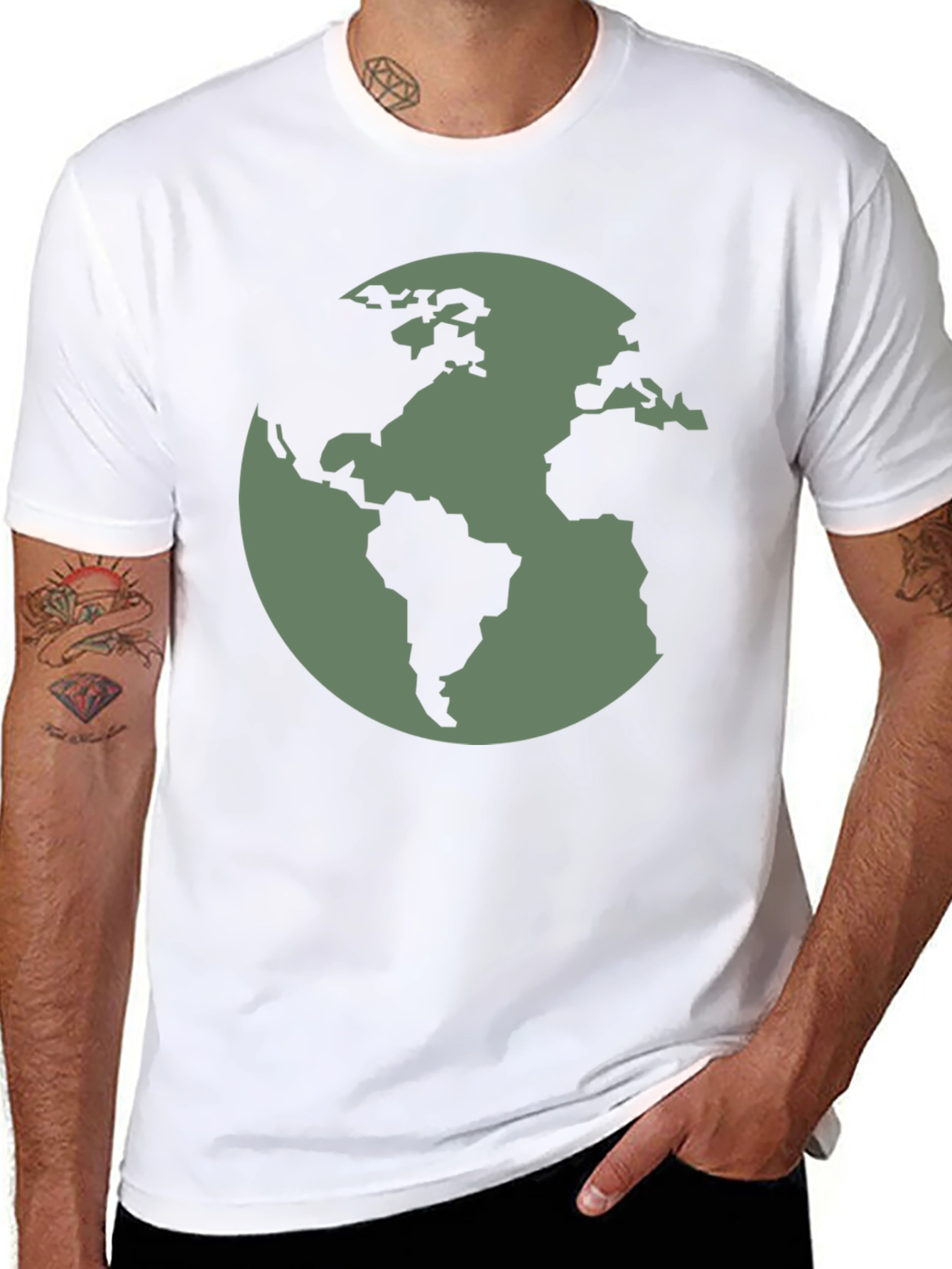 Earth Graphic Tee - Black Cotton T-Shirt