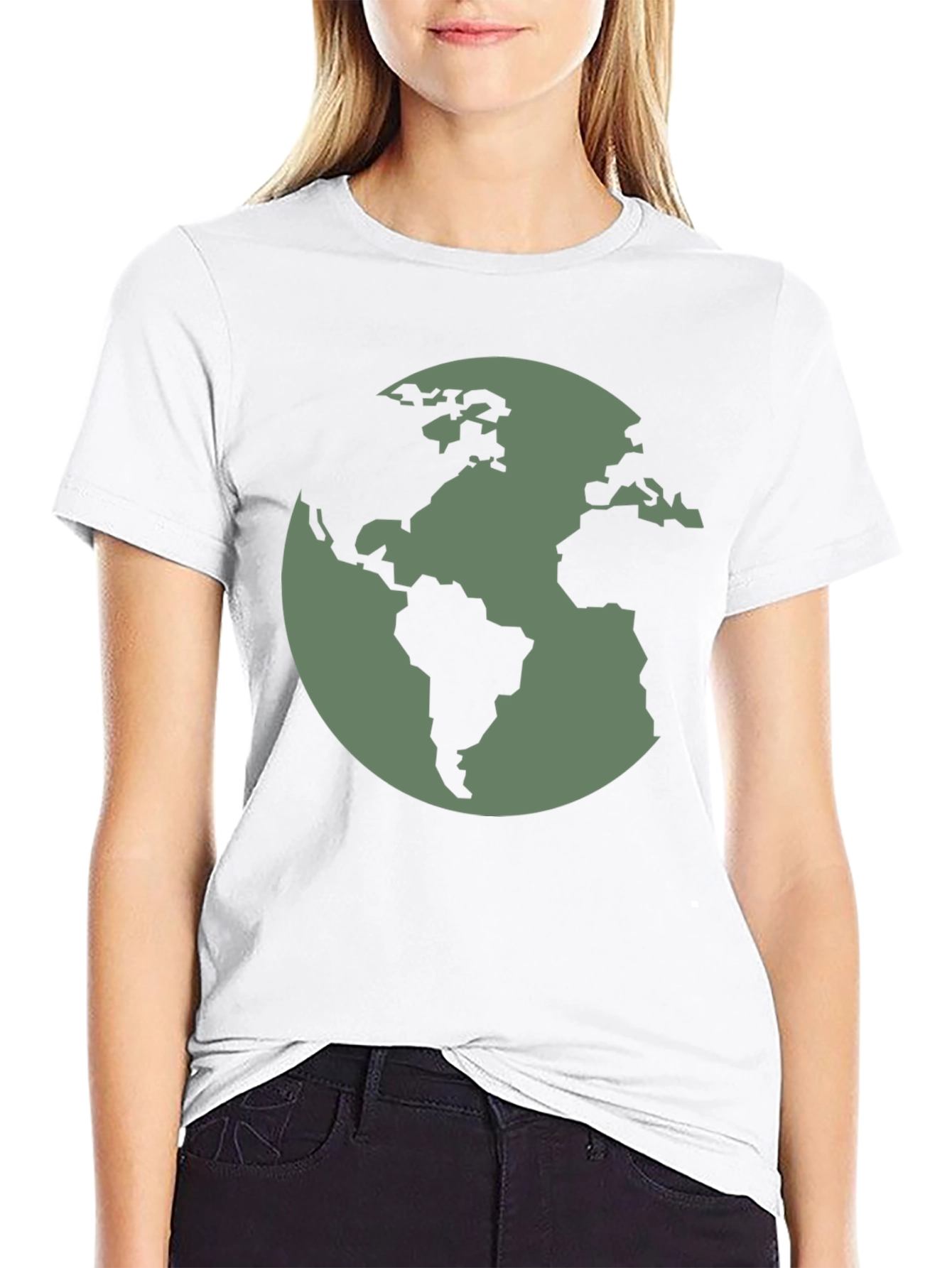Earth Graphic Tee - Black Cotton T-Shirt