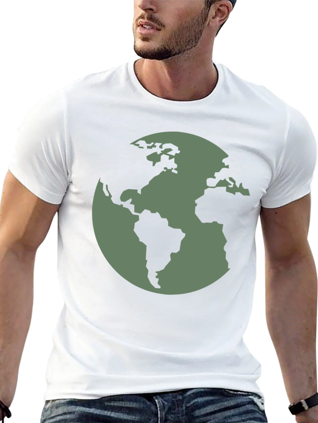 Earth Graphic Tee - Black Cotton T-Shirt