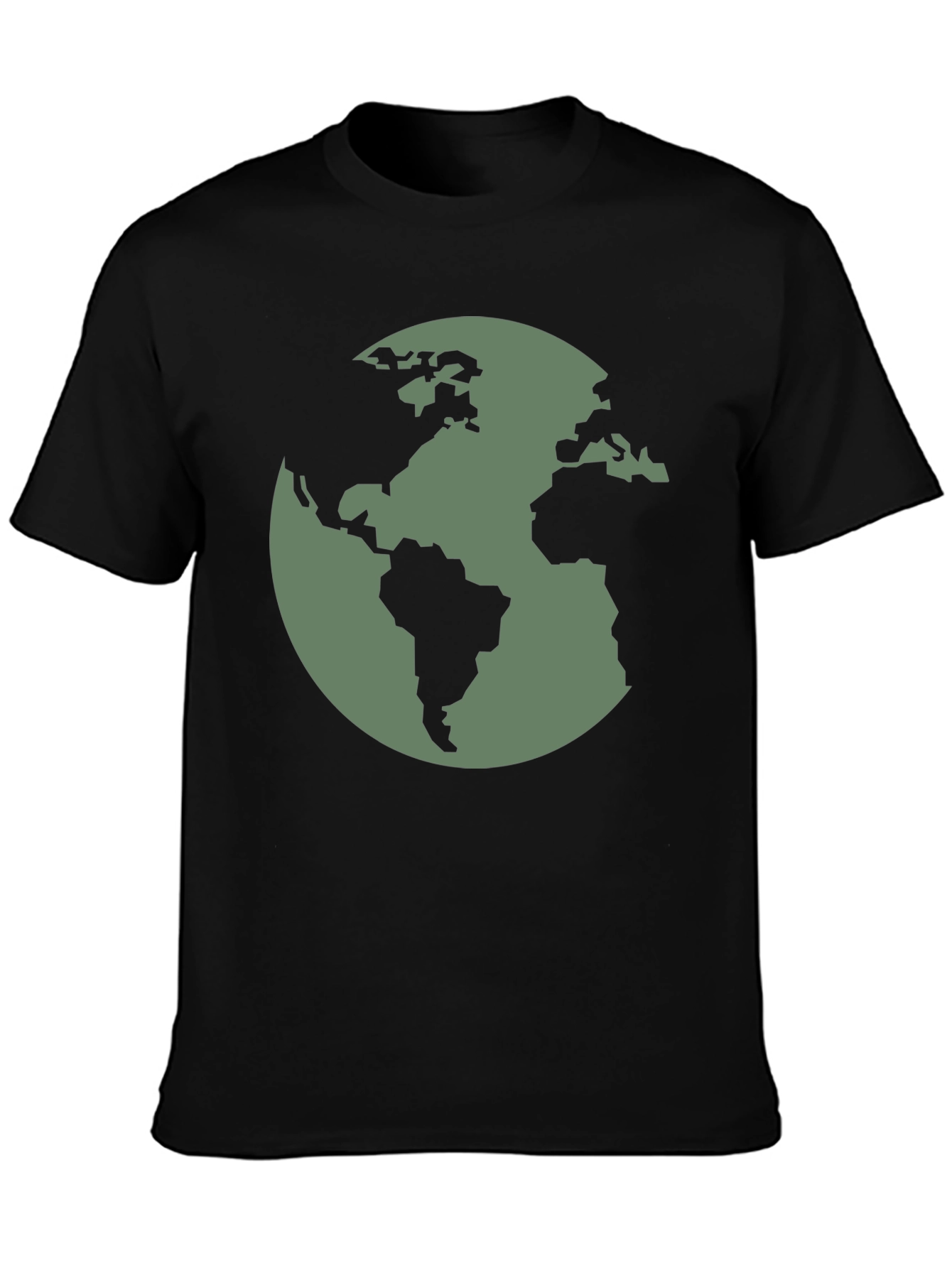 Earth Graphic Tee - Black Cotton T-Shirt