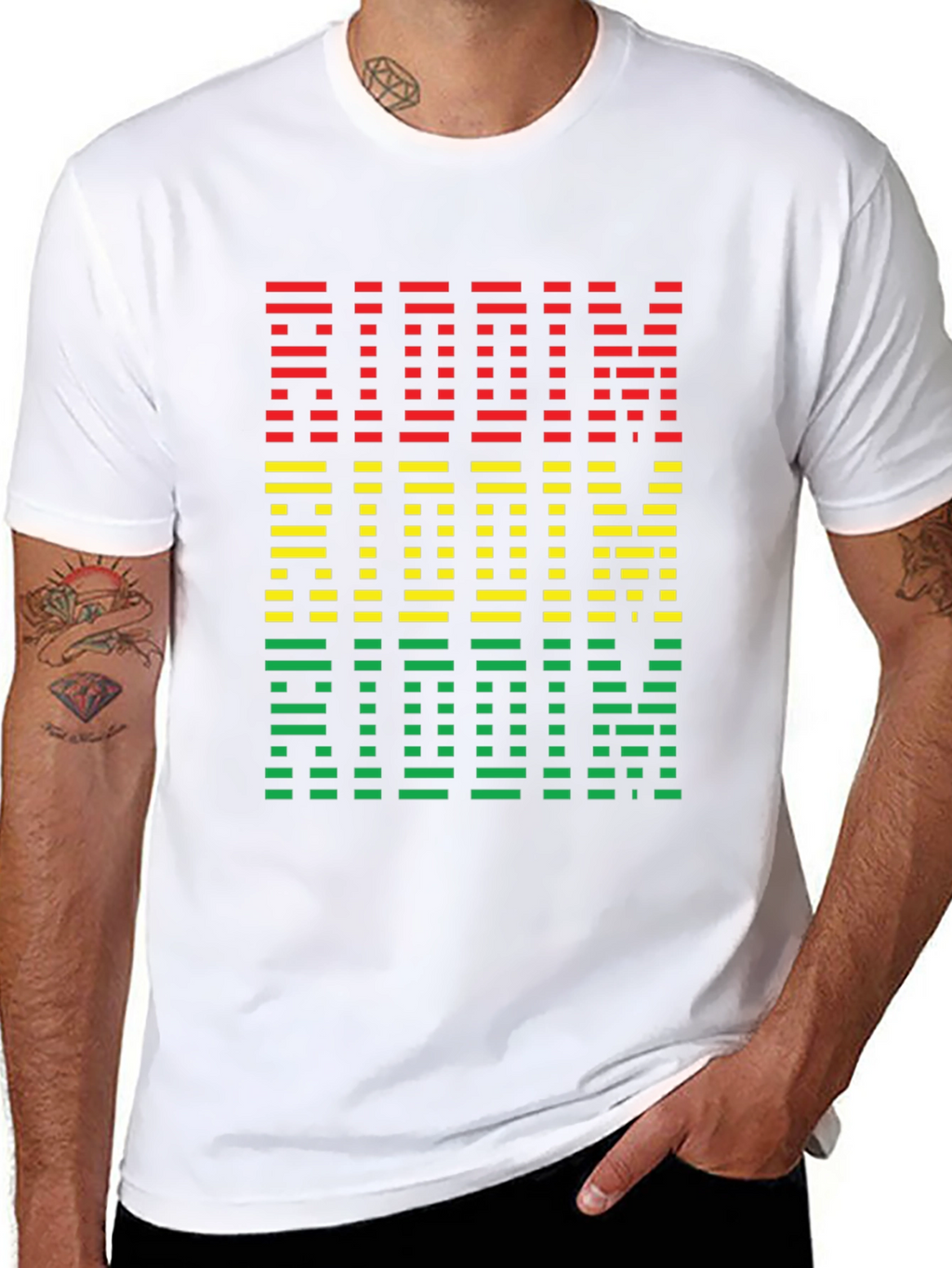 Riddim Rastafarian T-Shirt - Red Yellow Green