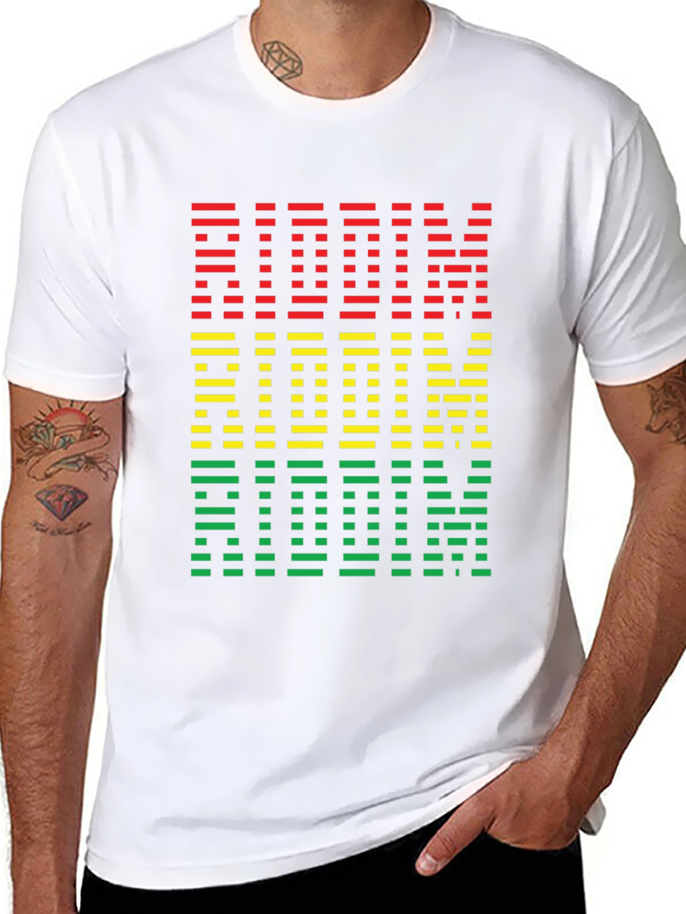 Riddim Rastafarian T-Shirt - Red Yellow Green