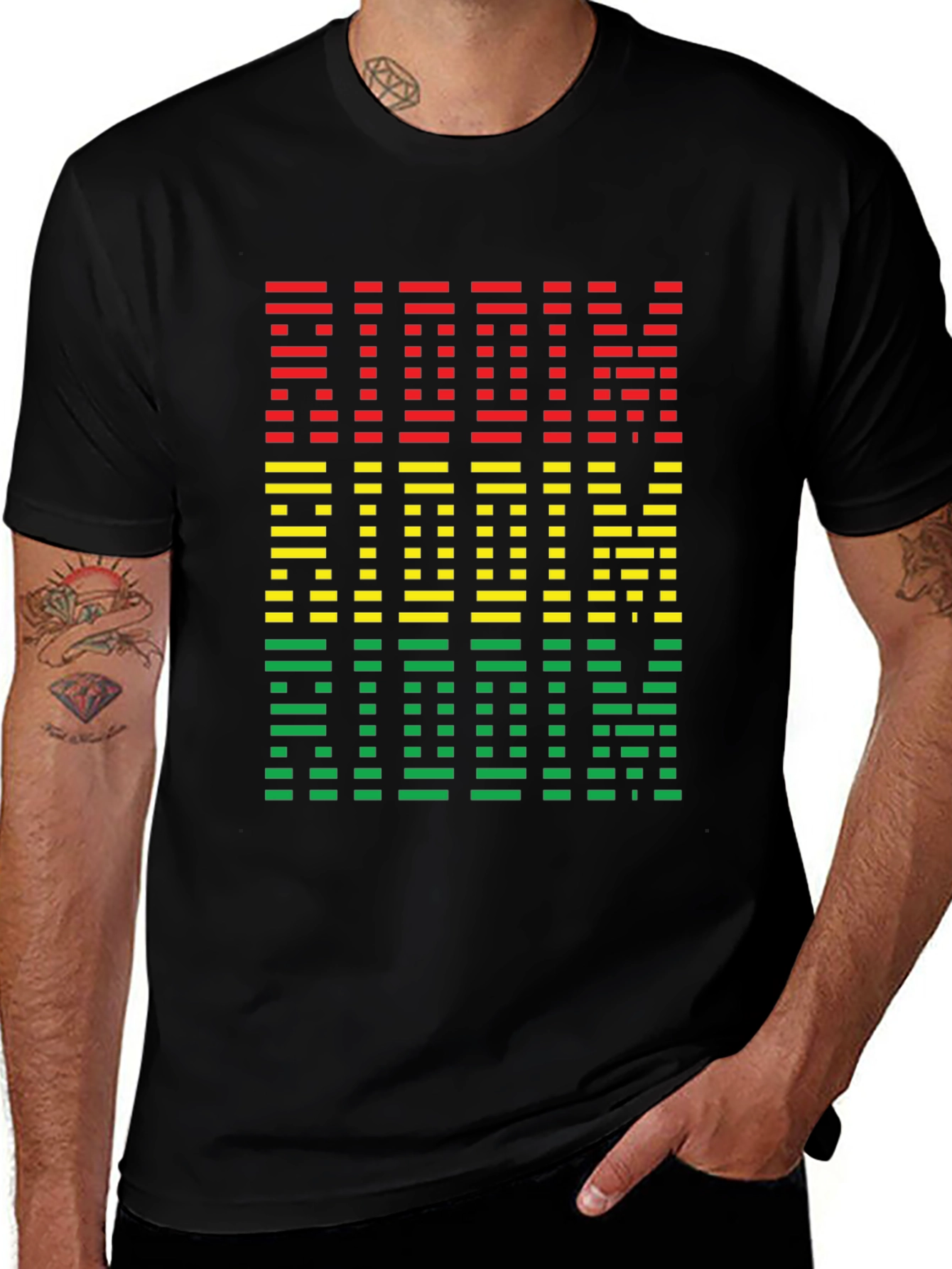 Riddim Rastafarian T-Shirt - Red Yellow Green