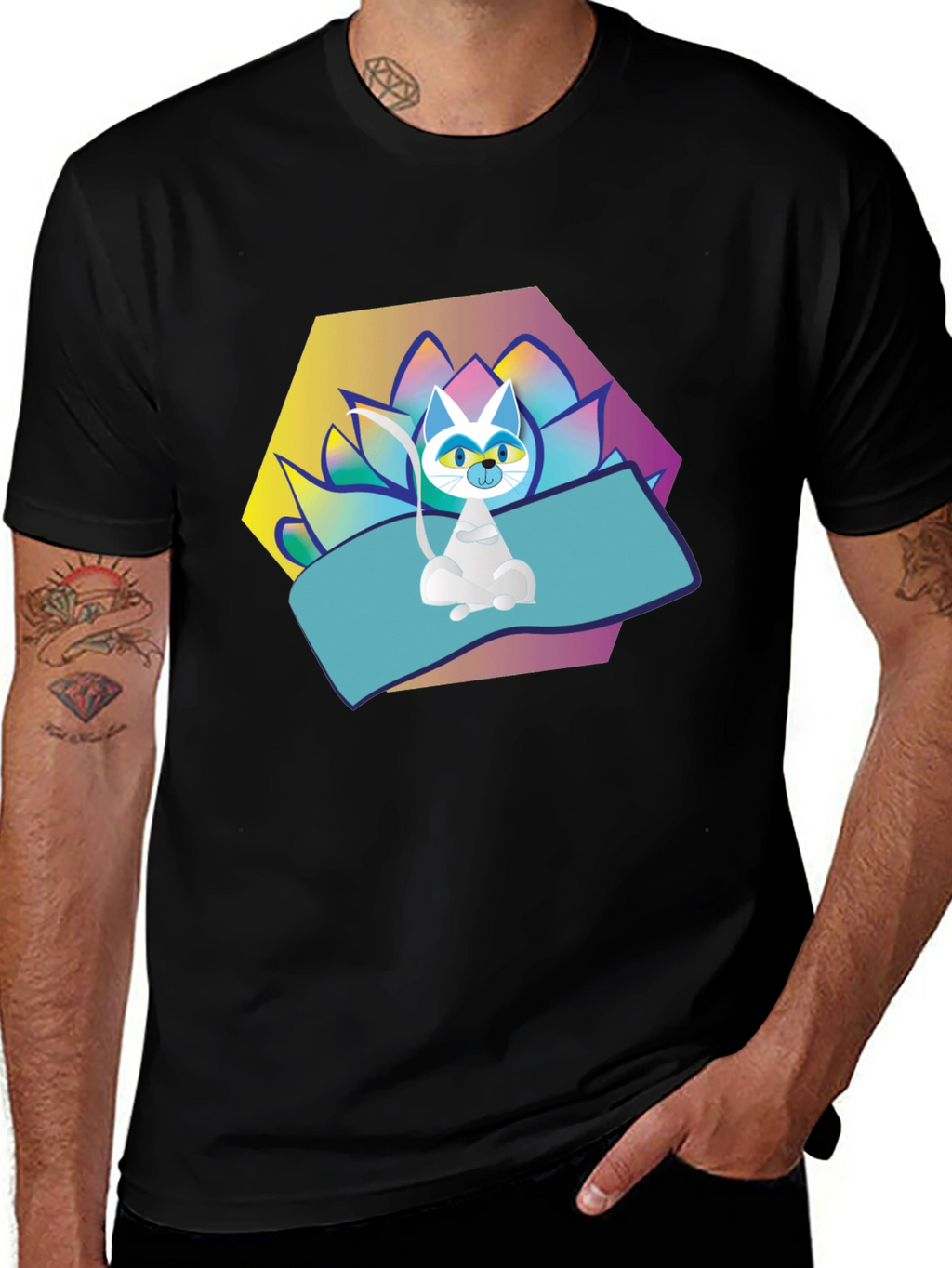 Yoga Cat T-Shirt - Zen Vibes