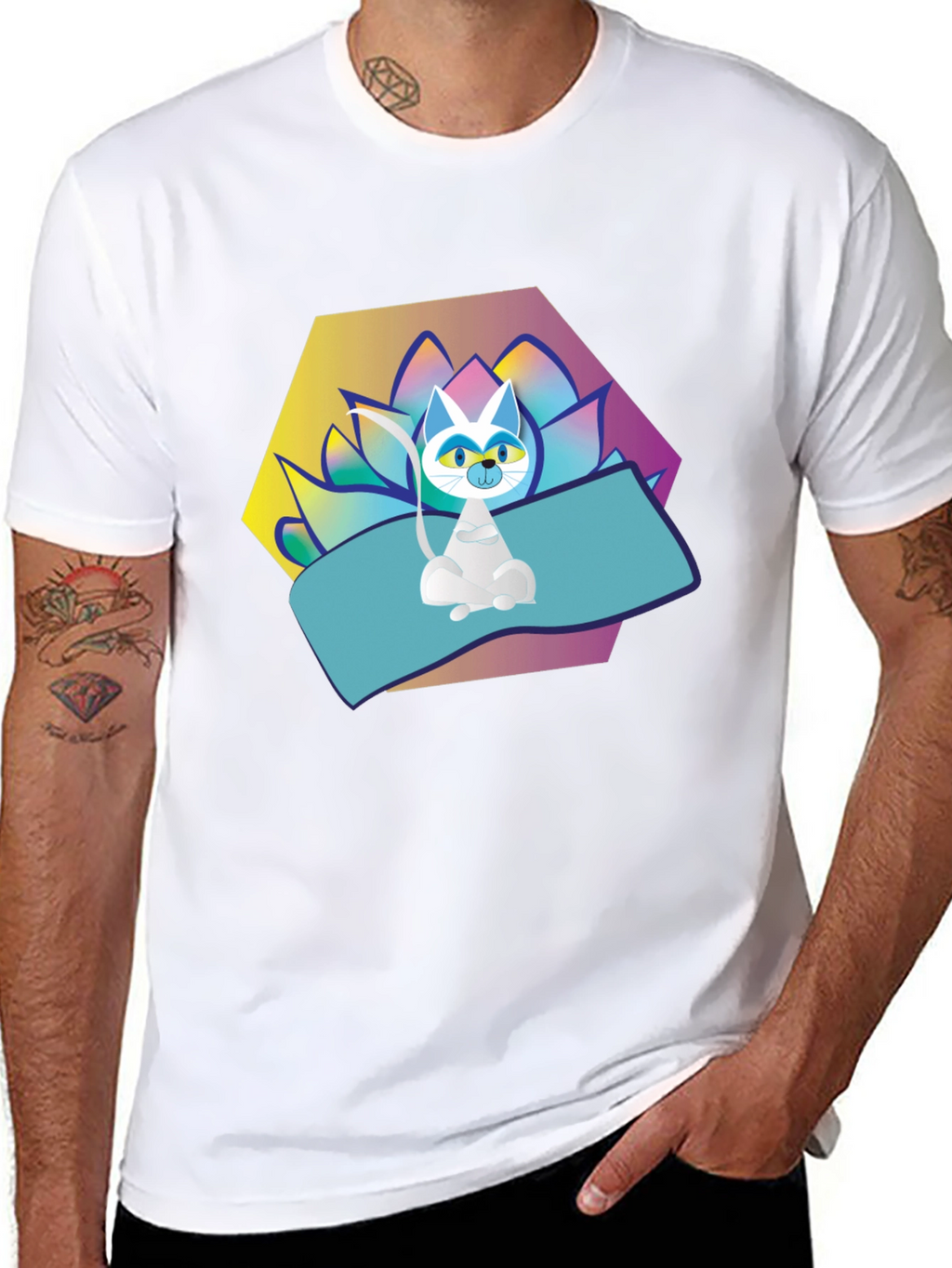 Yoga Cat T-Shirt - Zen Vibes