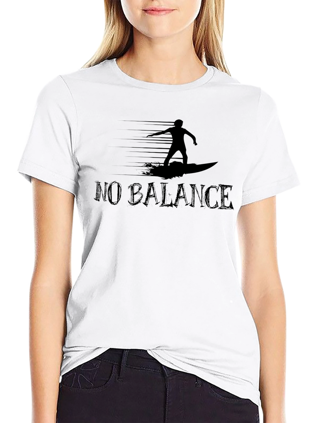 No Balance Surfer Graphic Tee - Cool Black T-Shirt