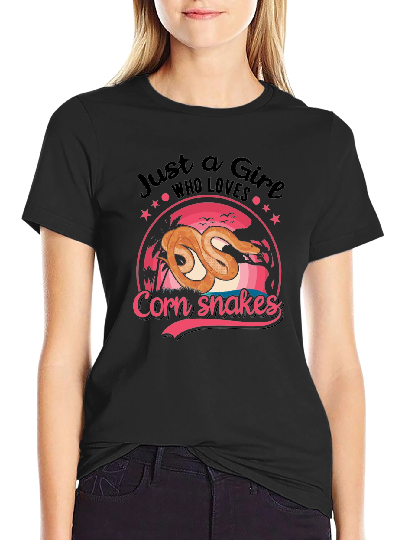Just a Girl Who Loves Corn Snakes Graphic Tee