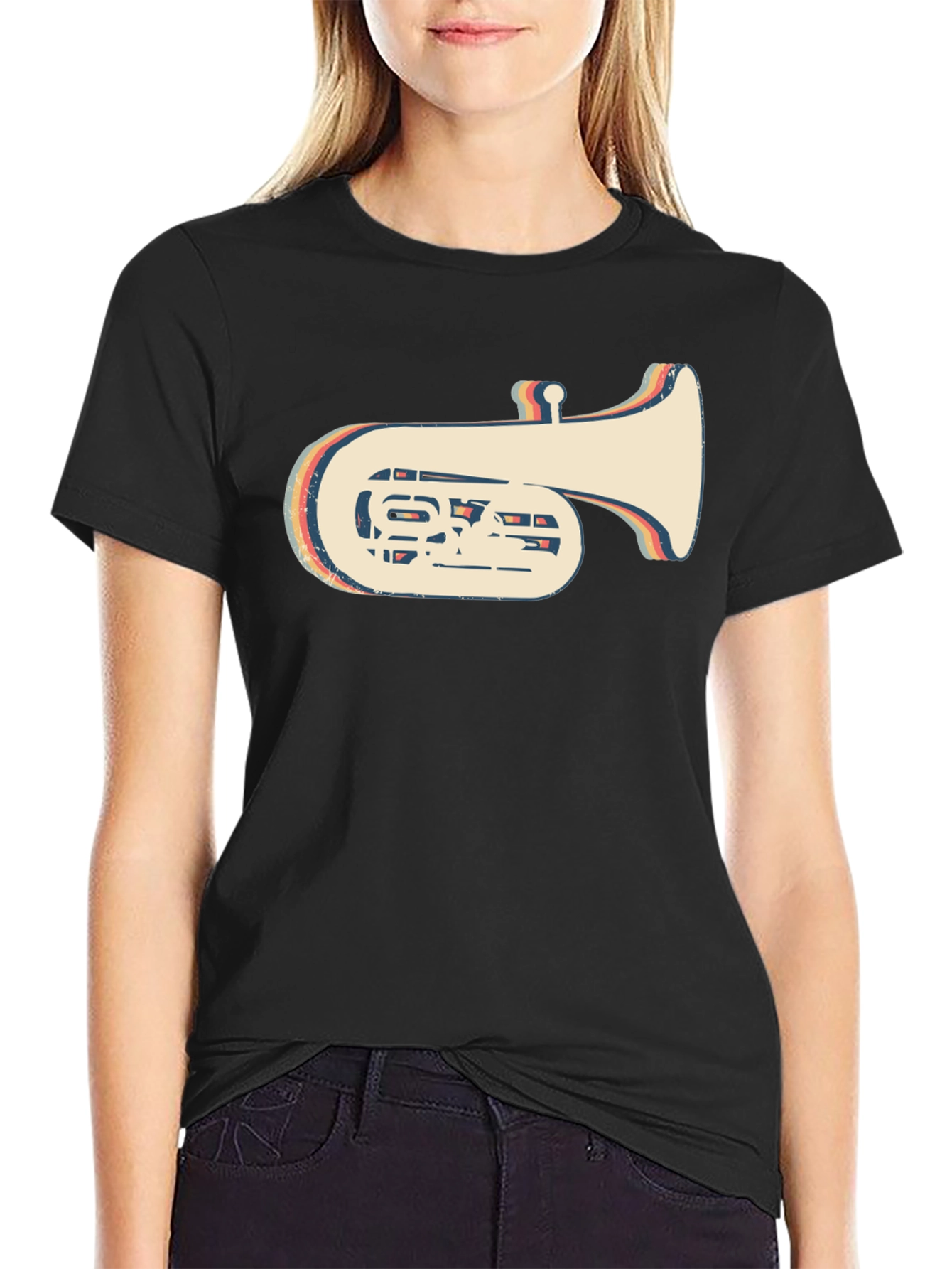 Retro Tuba Graphic Tee - Vintage Style Music Lover Shirt
