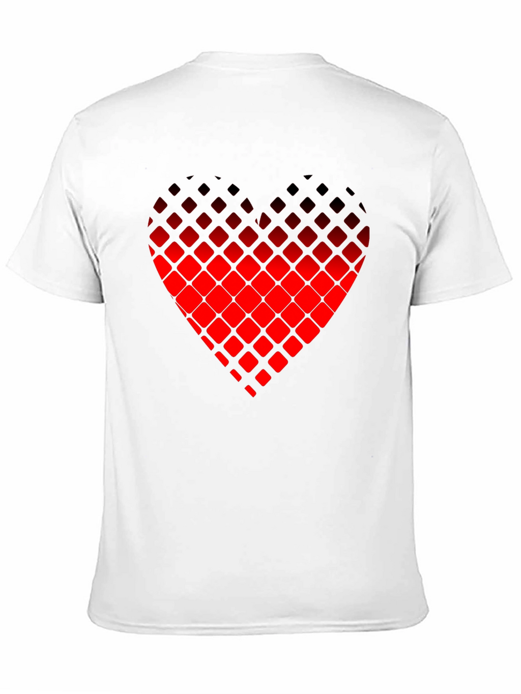 Pixelated Heart Graphic Tee - Black Casual Shirt