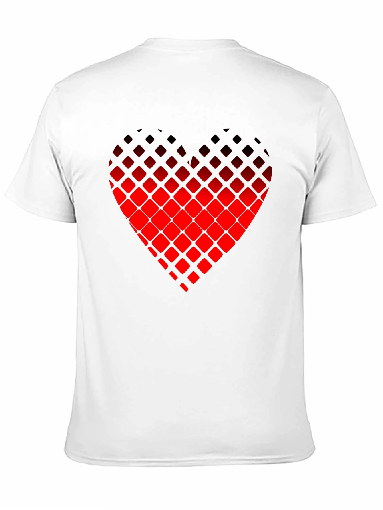 Pixelated Heart Graphic Tee - Black Casual Shirt
