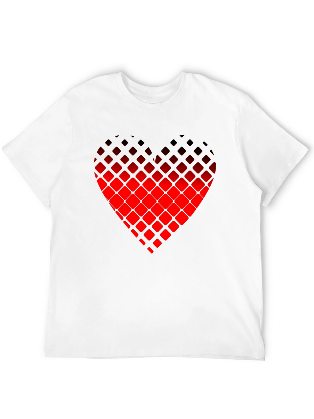 Pixelated Heart Graphic Tee - Black Casual Shirt