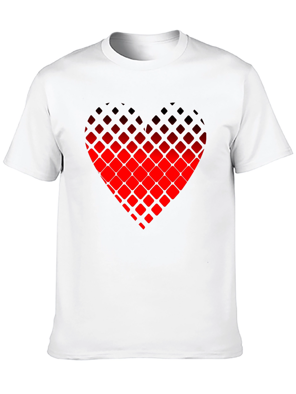 Pixelated Heart Graphic Tee - Black Casual Shirt