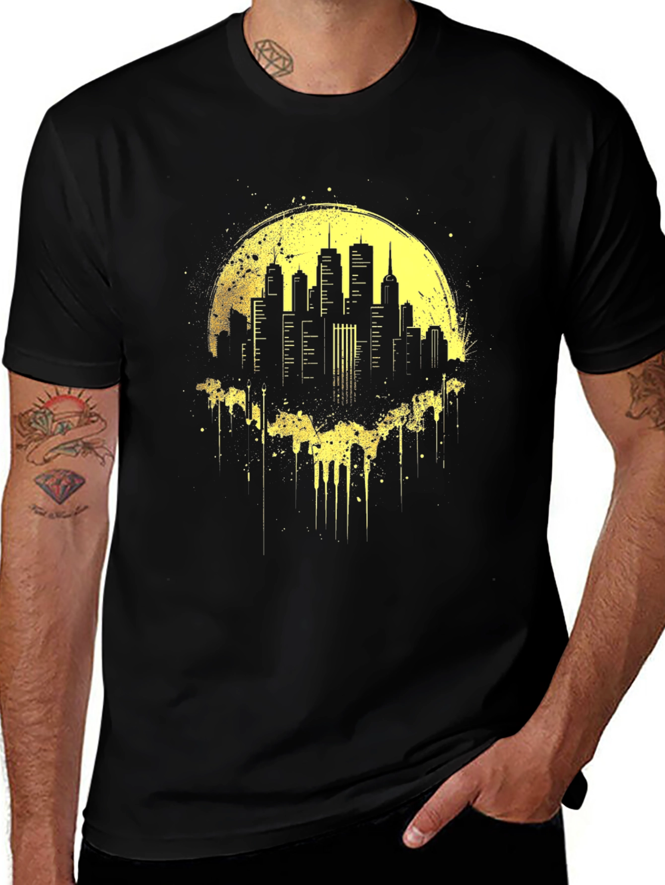 Cityscape Graphic Tee - Black