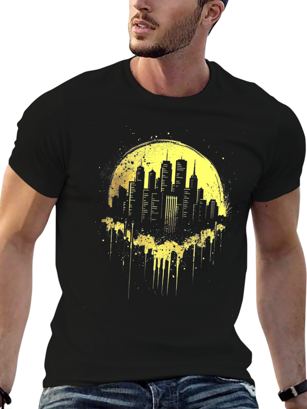 Cityscape Graphic Tee - Black