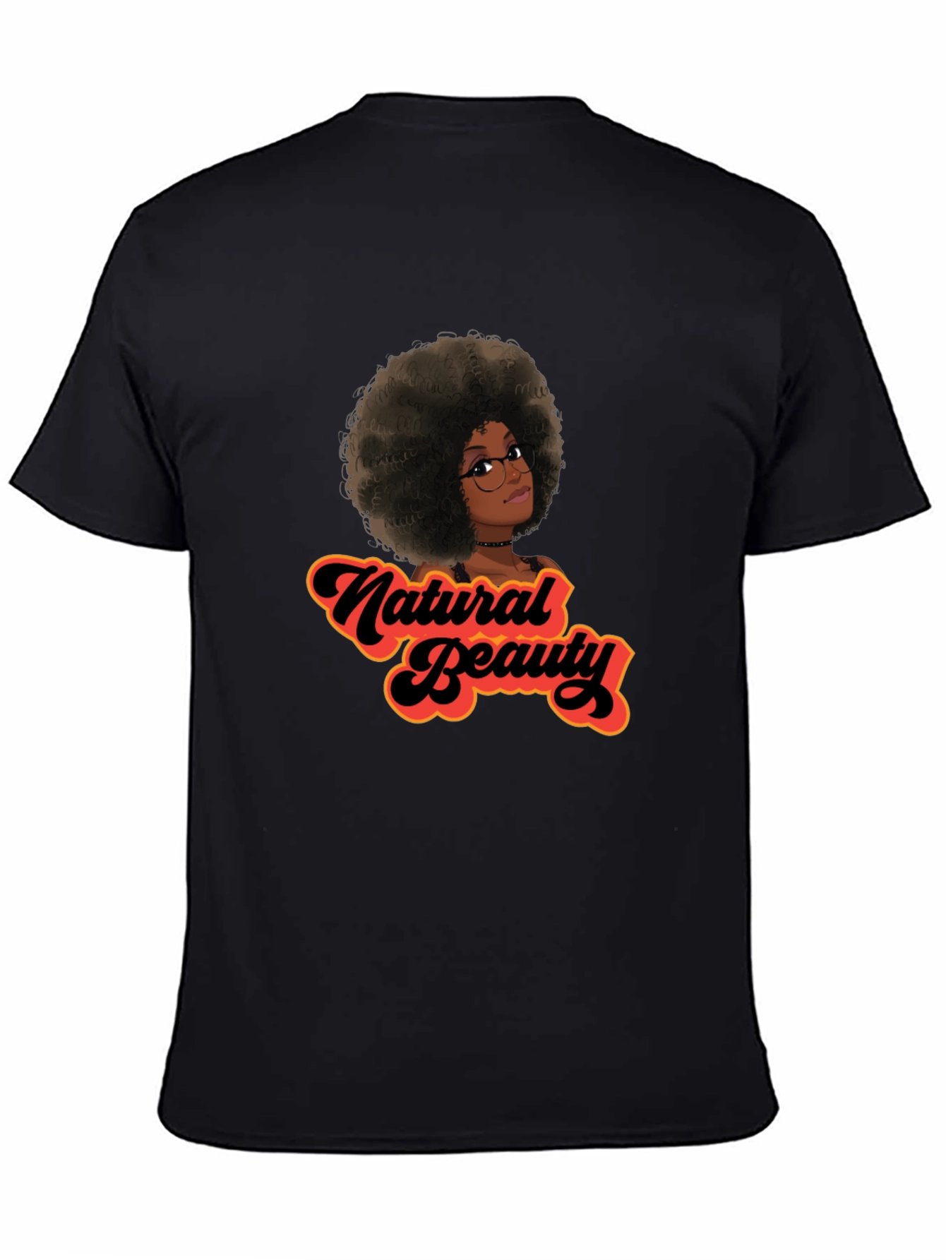 Natural Beauty Graphic Tee - Black Cotton Casual Shirt