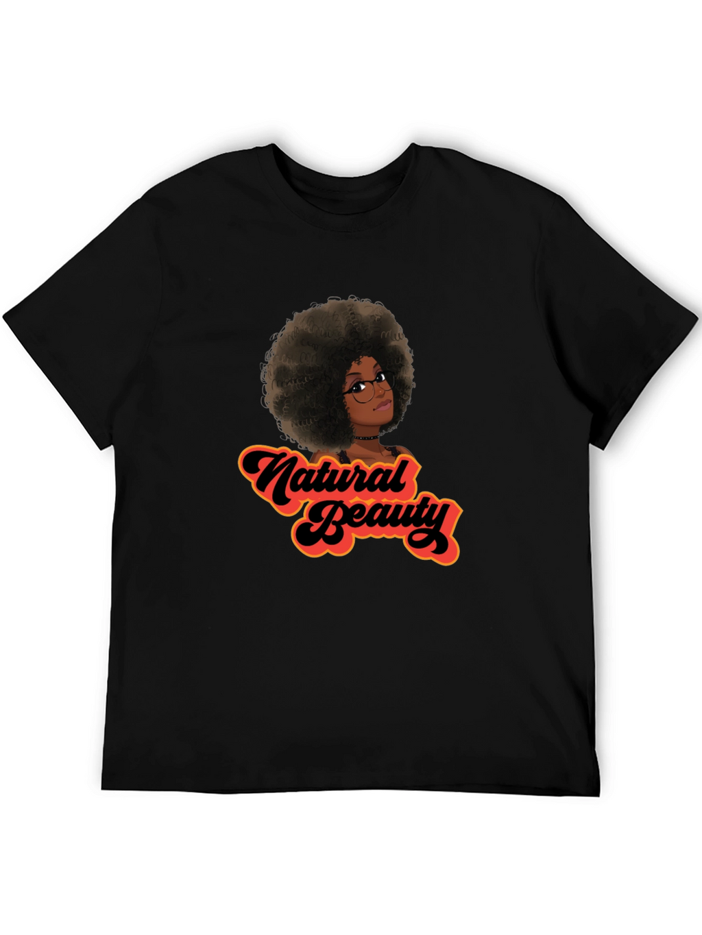 Natural Beauty Graphic Tee - Black Cotton Casual Shirt