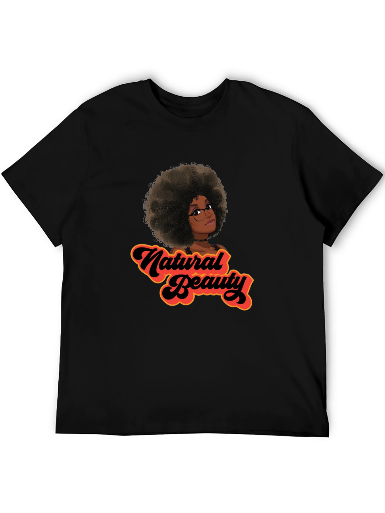 Natural Beauty Graphic Tee - Black Cotton Casual Shirt