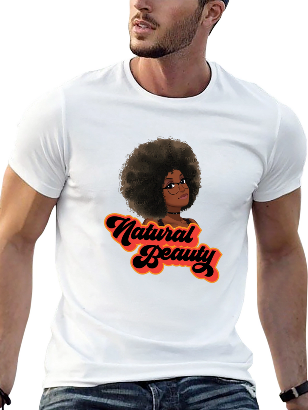 Natural Beauty Graphic Tee - Black Cotton Casual Shirt