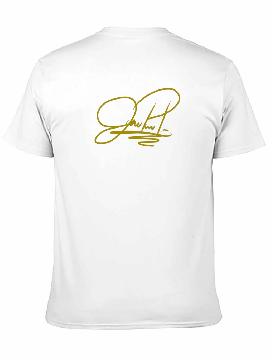 Black T-Shirt with Gold Signature Graphic
