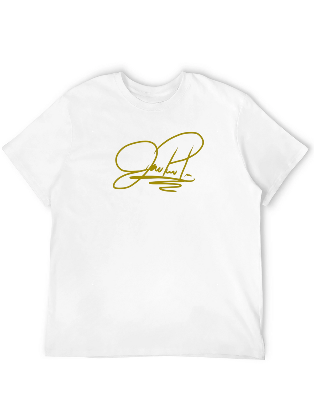 Black T-Shirt with Gold Signature Graphic