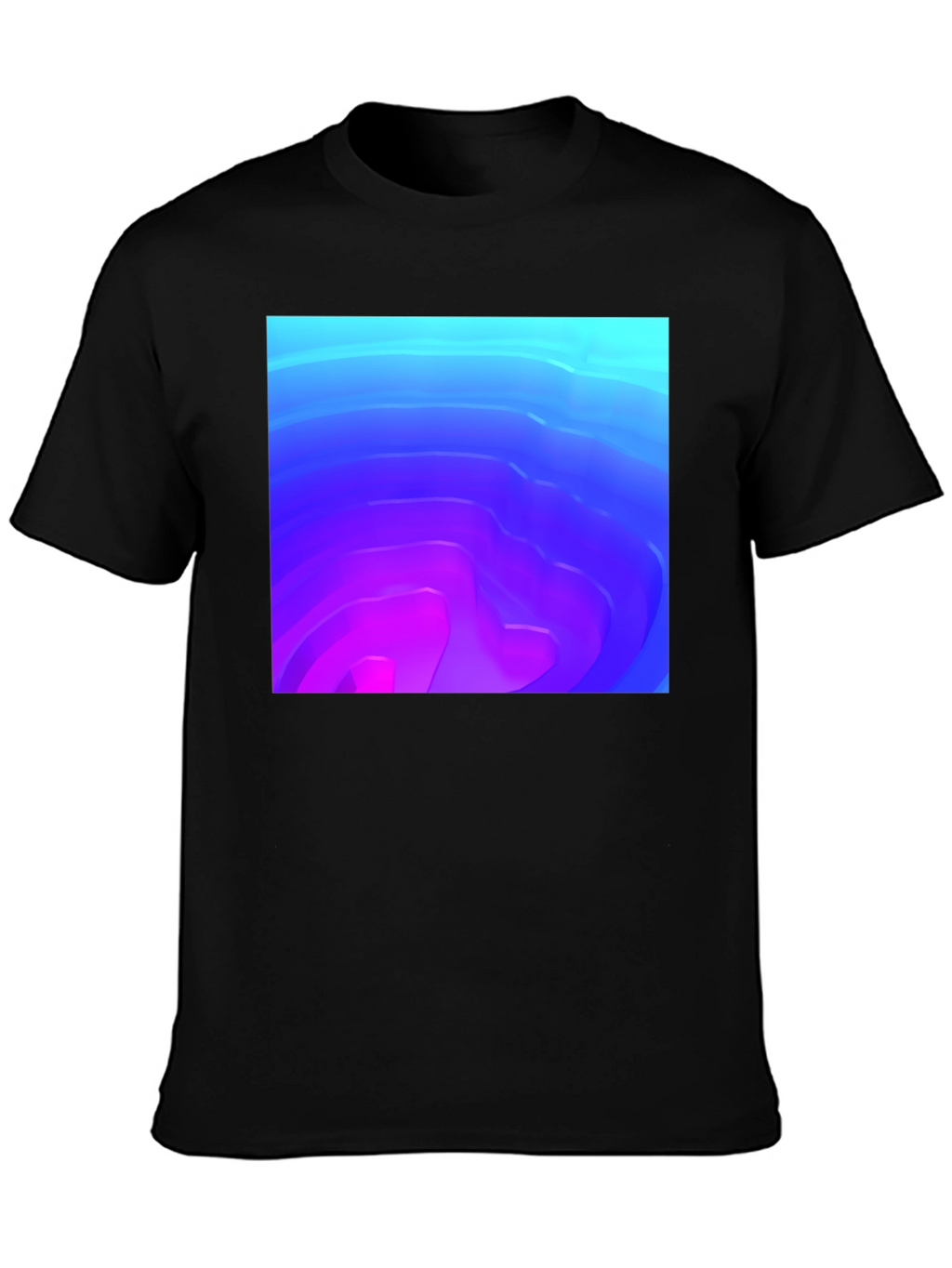 Abstract Gradient Graphic Black T-Shirt