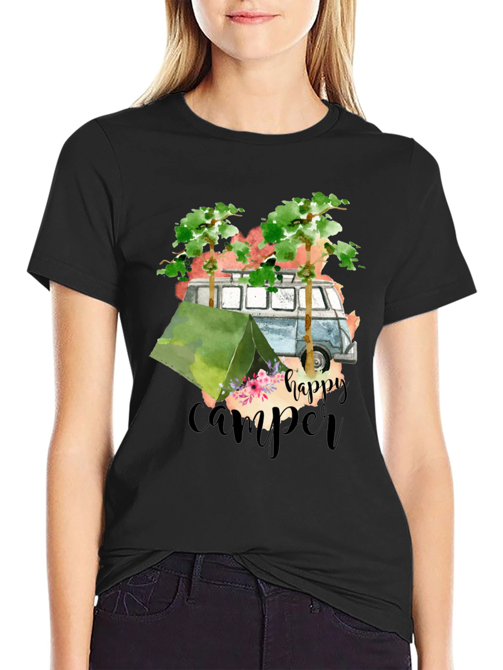 Happy Camper Graphic Tee - Camping Adventure