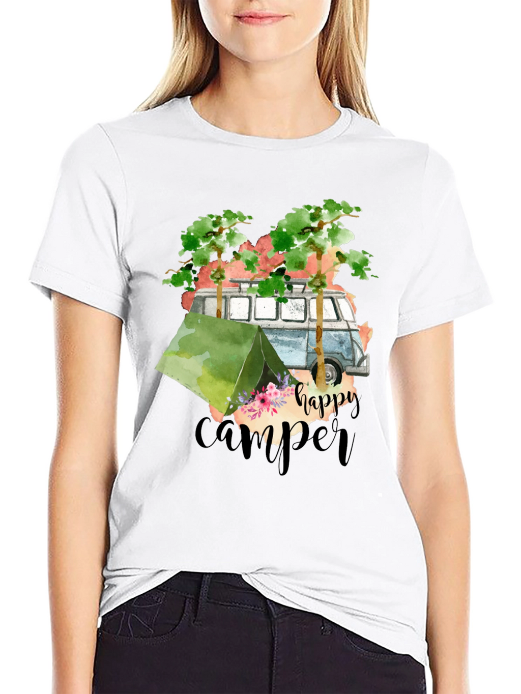 Happy Camper Graphic Tee - Camping Adventure