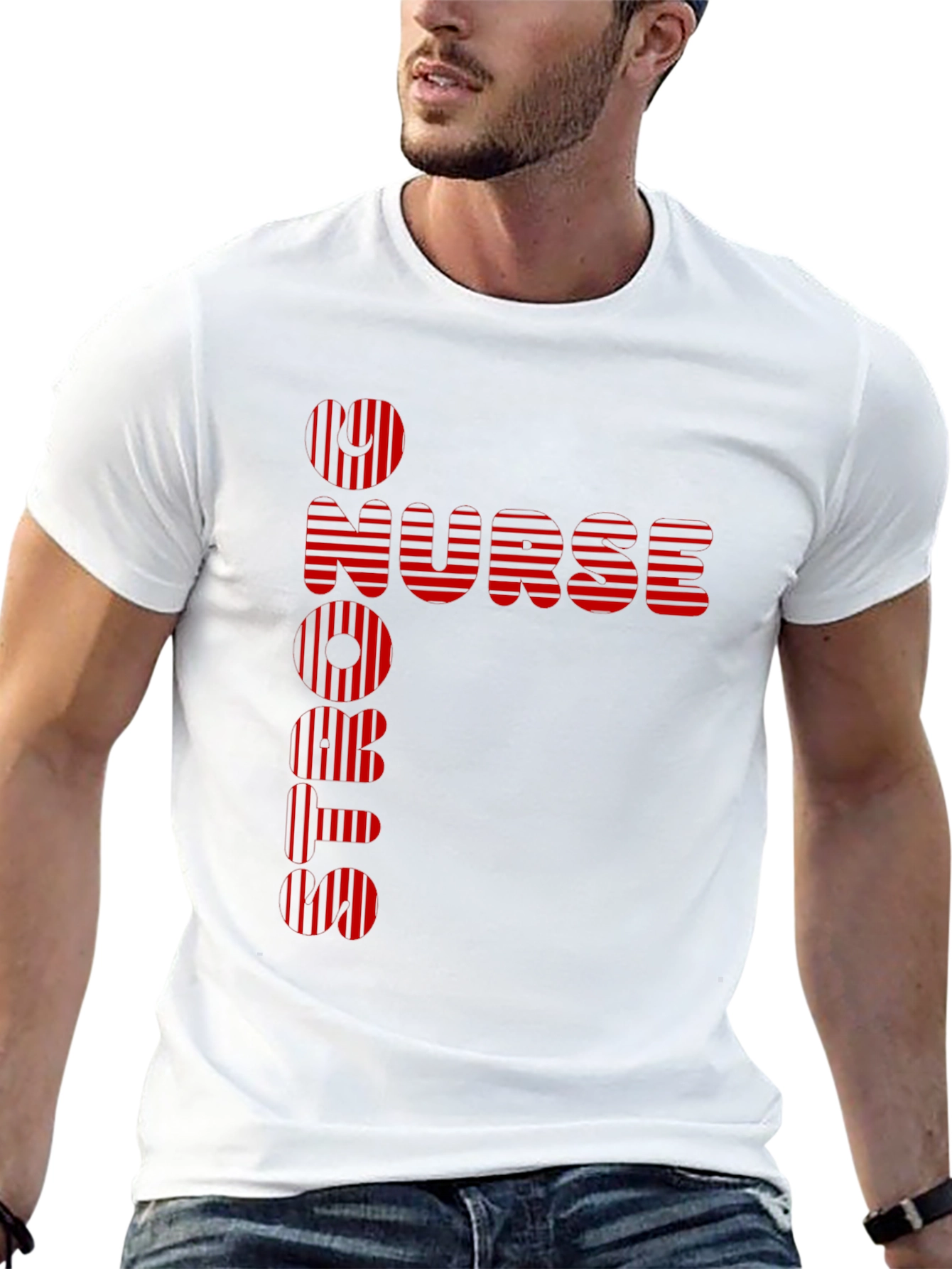 Nurse Strong T-Shirt - Red Stripe Design