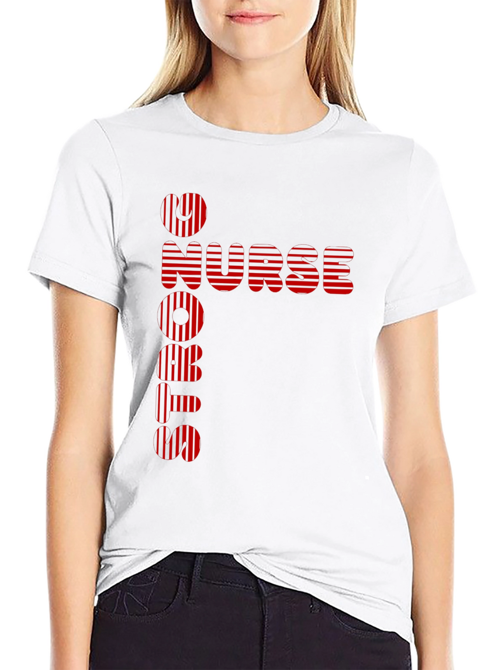 Nurse Strong T-Shirt - Red Stripe Design