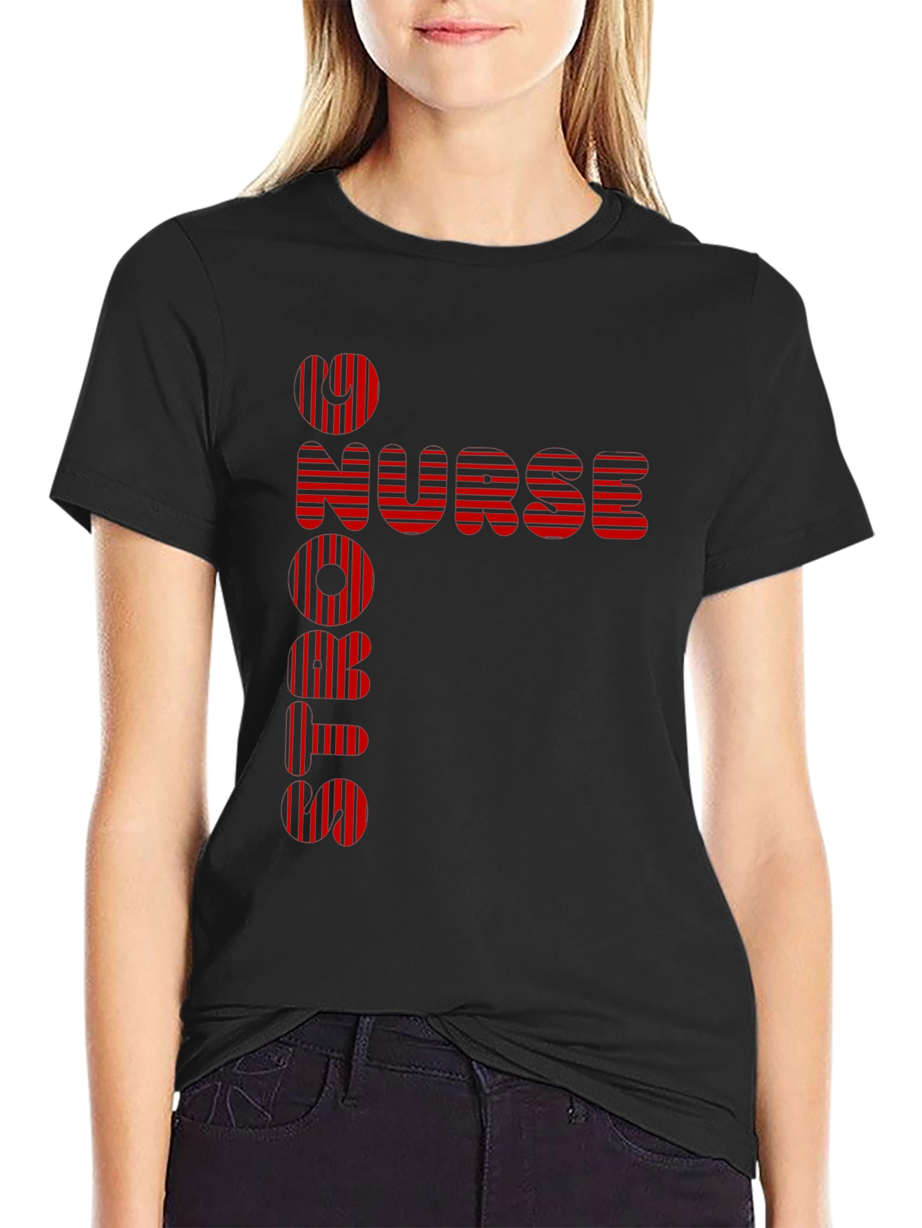 Nurse Strong T-Shirt - Red Stripe Design