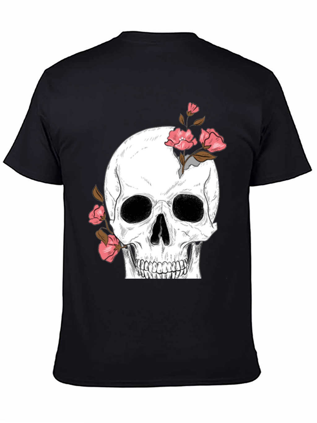 Skull & Roses Graphic Tee - Black T-Shirt