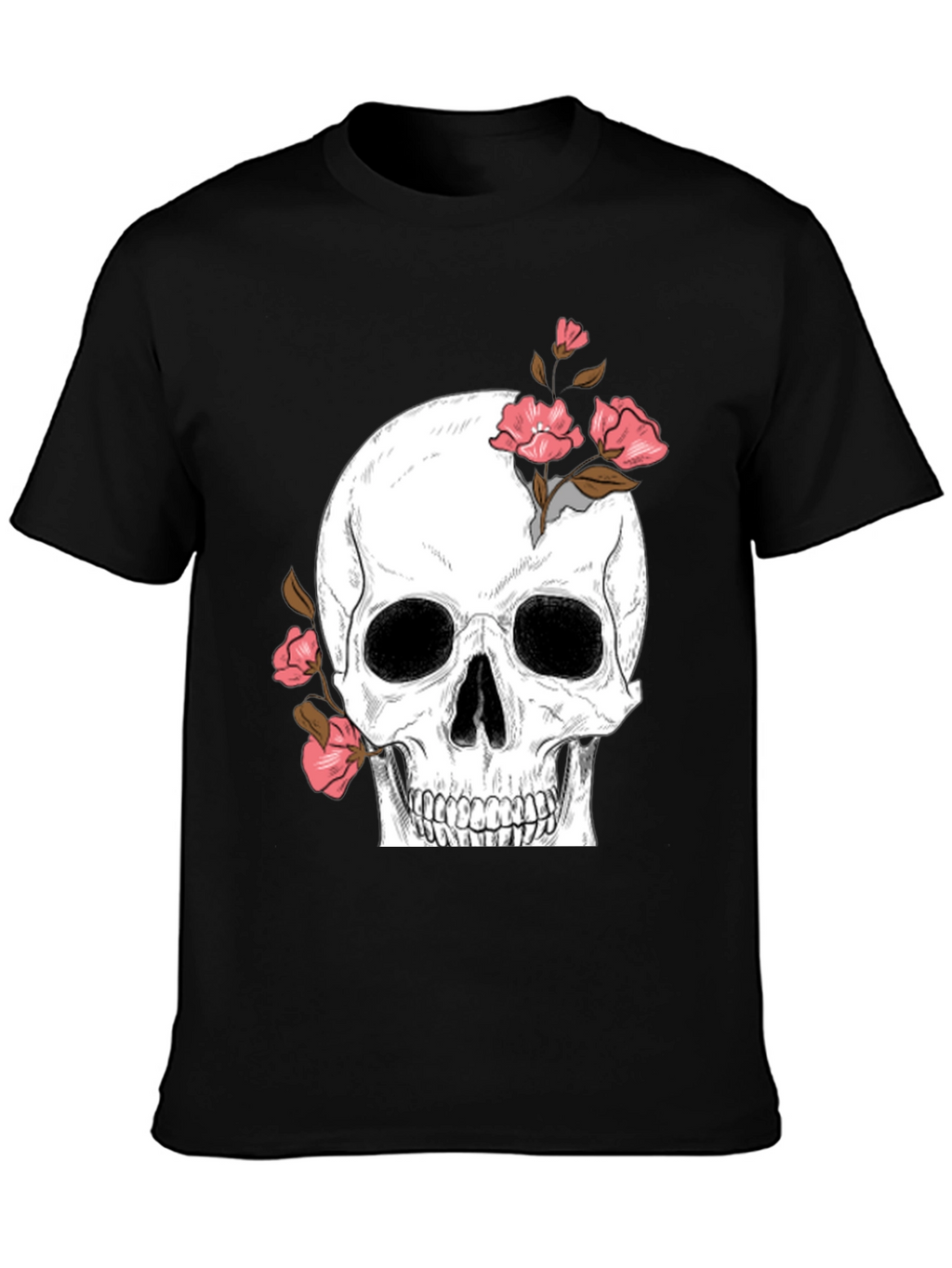 Skull & Roses Graphic Tee - Black T-Shirt